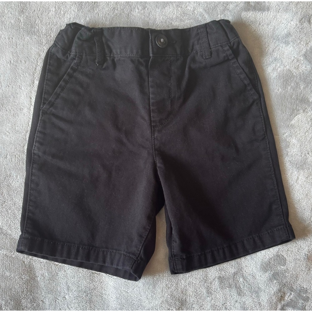 The Childrens Place Black Chino Shorts Adjustable Waist Size 4T School Wear
